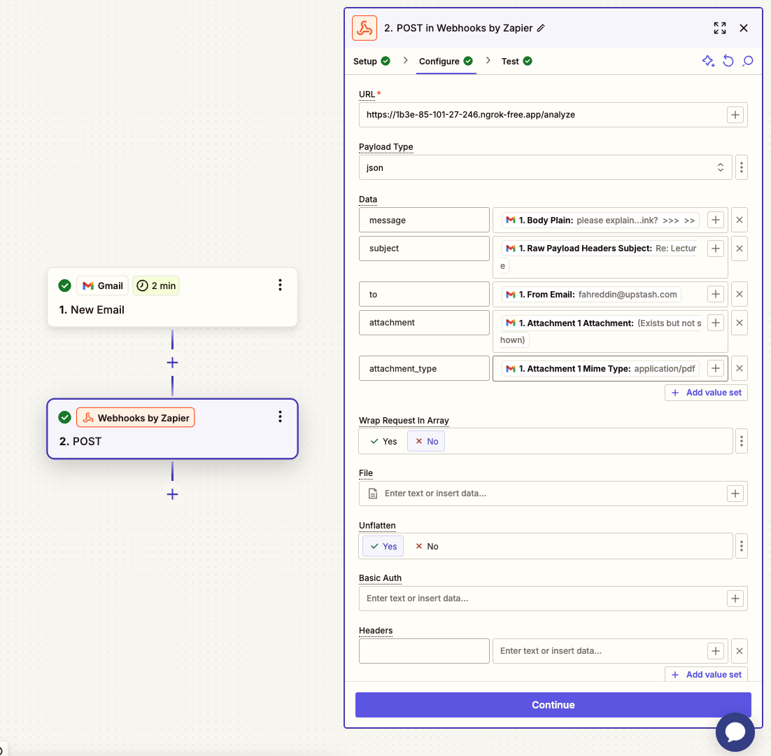 webhook configuration step